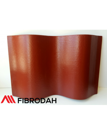 Lakštai banguoti 8 bangų Fibrodah, vyšniniai/bordo, 1000 x 1130 x 5,8 mm